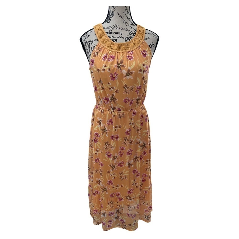 Daniel Rainn Yellow Floral Sleeveless Dress NWT Size S